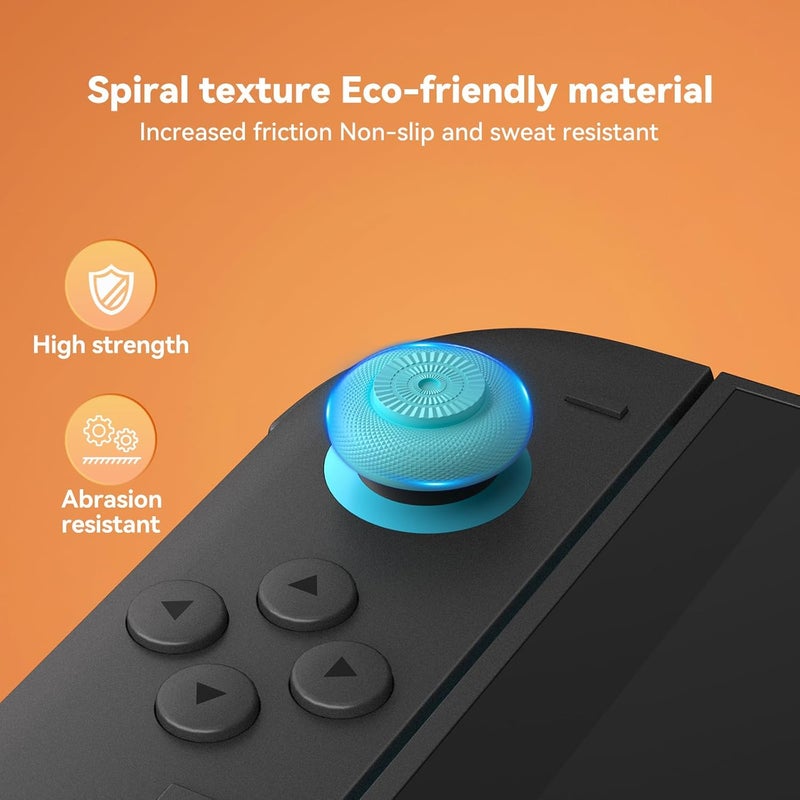 Newdery Thumb Grips for Nintendo Switch 2, Anti-Slip, Joycon Controller Caps, Ergonomic Design, Enhanced Gaming Grip, Comfortable & Durable, Joystick Grip Cover, Colorful, 6Pairs(12pcs) - Image 5